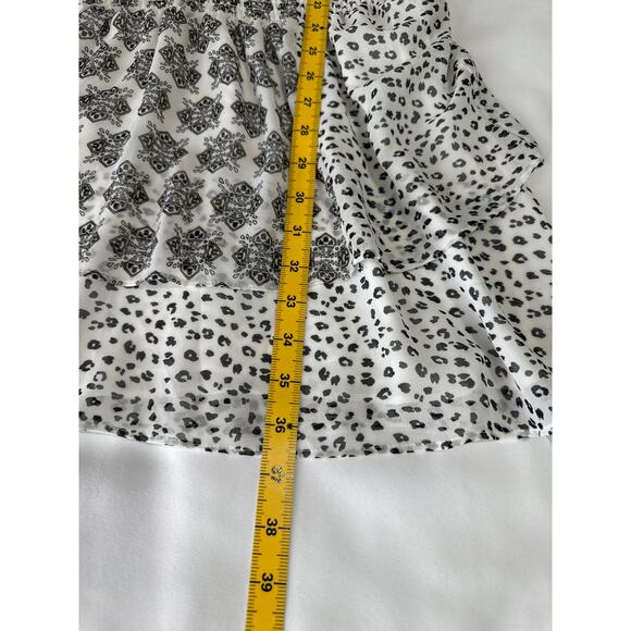 White House Black Market Womens Mixed Print Tiered Blouson Dress Size XS - Picture 9 of 9